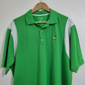 Masters Tech Augusta National Golf Polo Shirt XL Green White Logo Golf USA